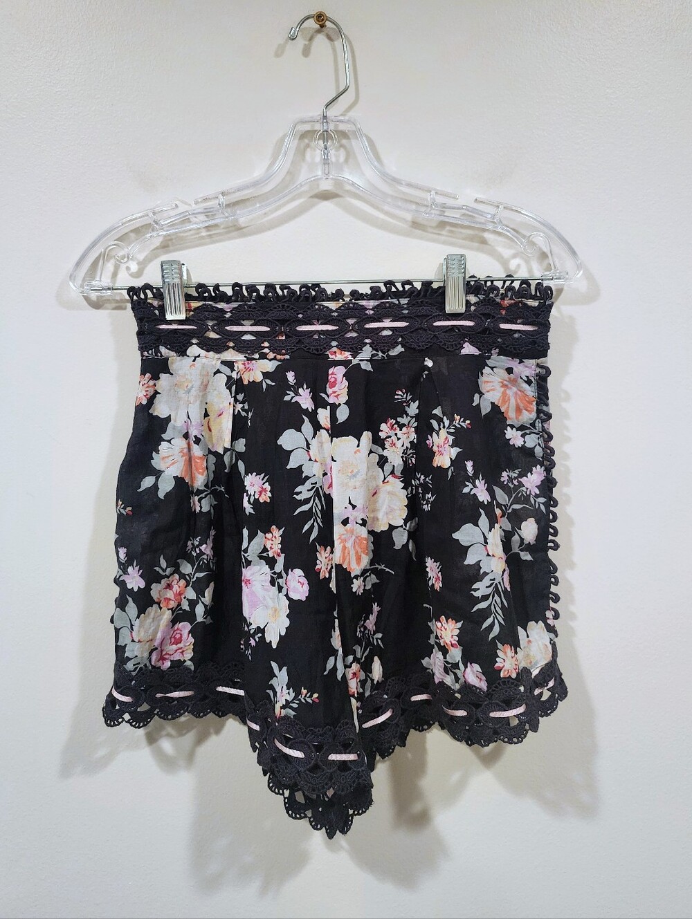 Anthropologie Rahi Black Floral Shorts